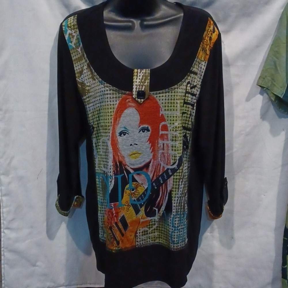 Modes Crystal 3/4 Blouse, 22"=PTP, 28" L